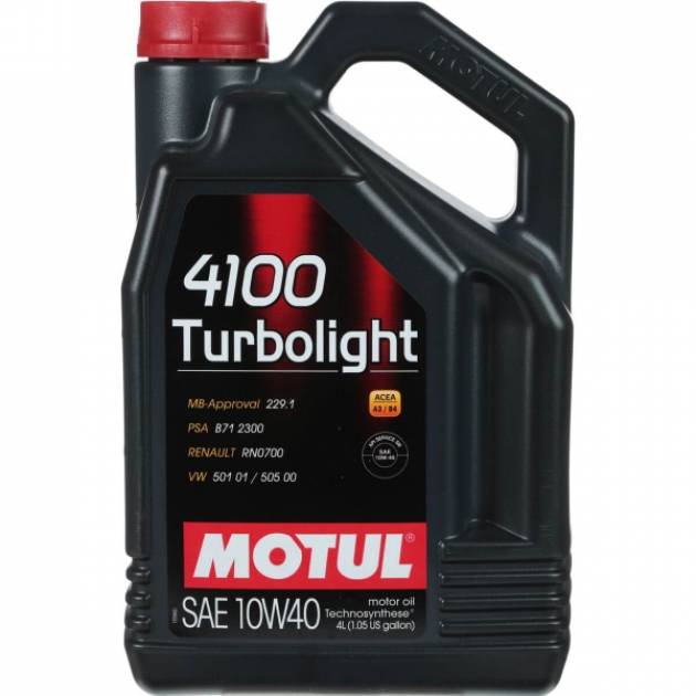 Моторное масло Motul 4100 Turbolight 10W40 (A3/SN)